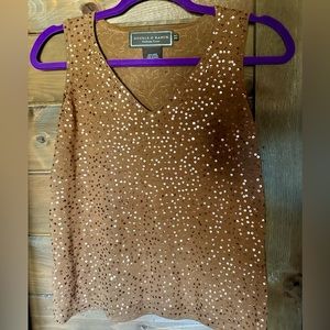 DOUBLE D RANCH COPPER COLOR SEQUIN KNIT TANK TOP, size XS